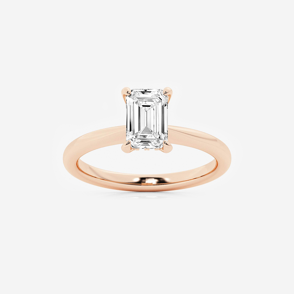 1 1/2 ctw Emerald Lab Grown Diamond Hidden Halo Engagement Ring