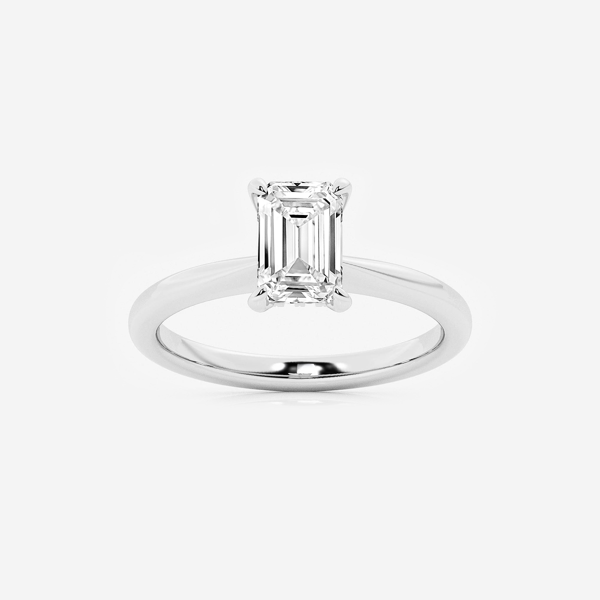 1 1/2 ctw Emerald Lab Grown Diamond Hidden Halo Engagement Ring