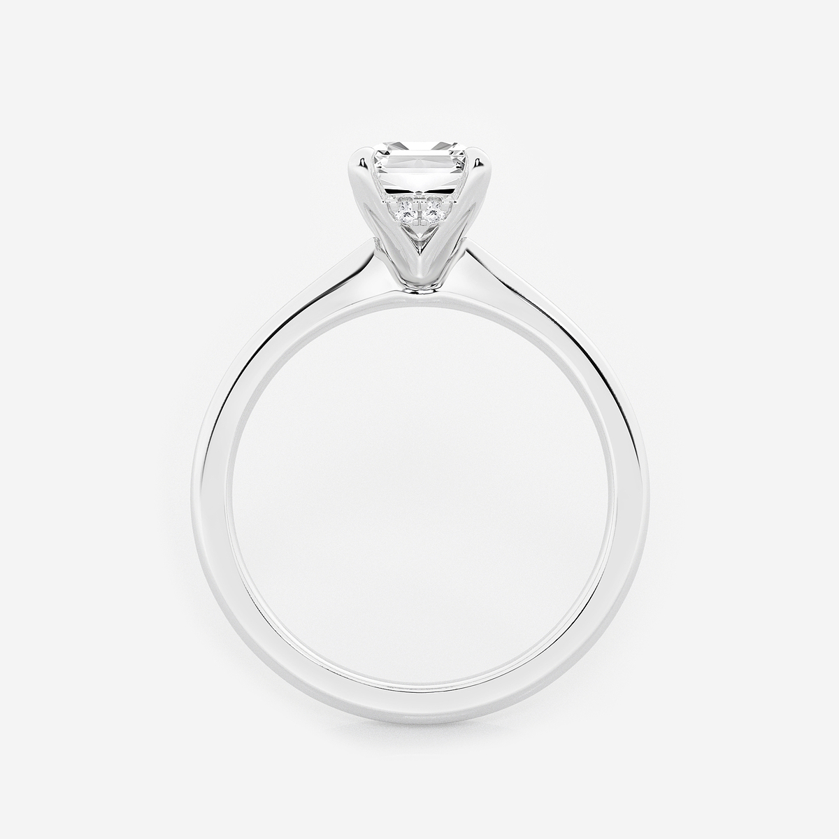Additional Image 1 for  1 1/2 ctw Emerald Lab Grown Diamond Hidden Halo Engagement Ring