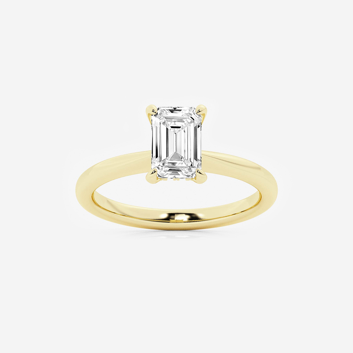 1 1/2 ctw Emerald Lab Grown Diamond Hidden Halo Engagement Ring