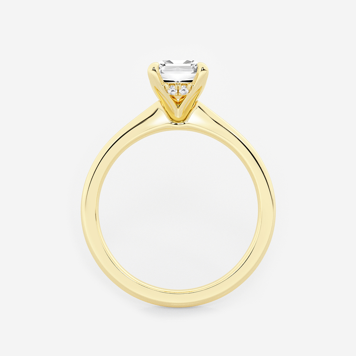 Additional Image 1 for  1 1/2 ctw Emerald Lab Grown Diamond Hidden Halo Engagement Ring