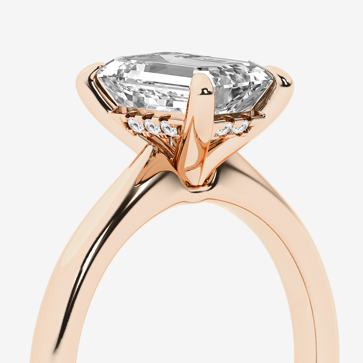 Additional Image 2 for  2 ctw Emerald Lab Grown Diamond Hidden Halo Engagement Ring