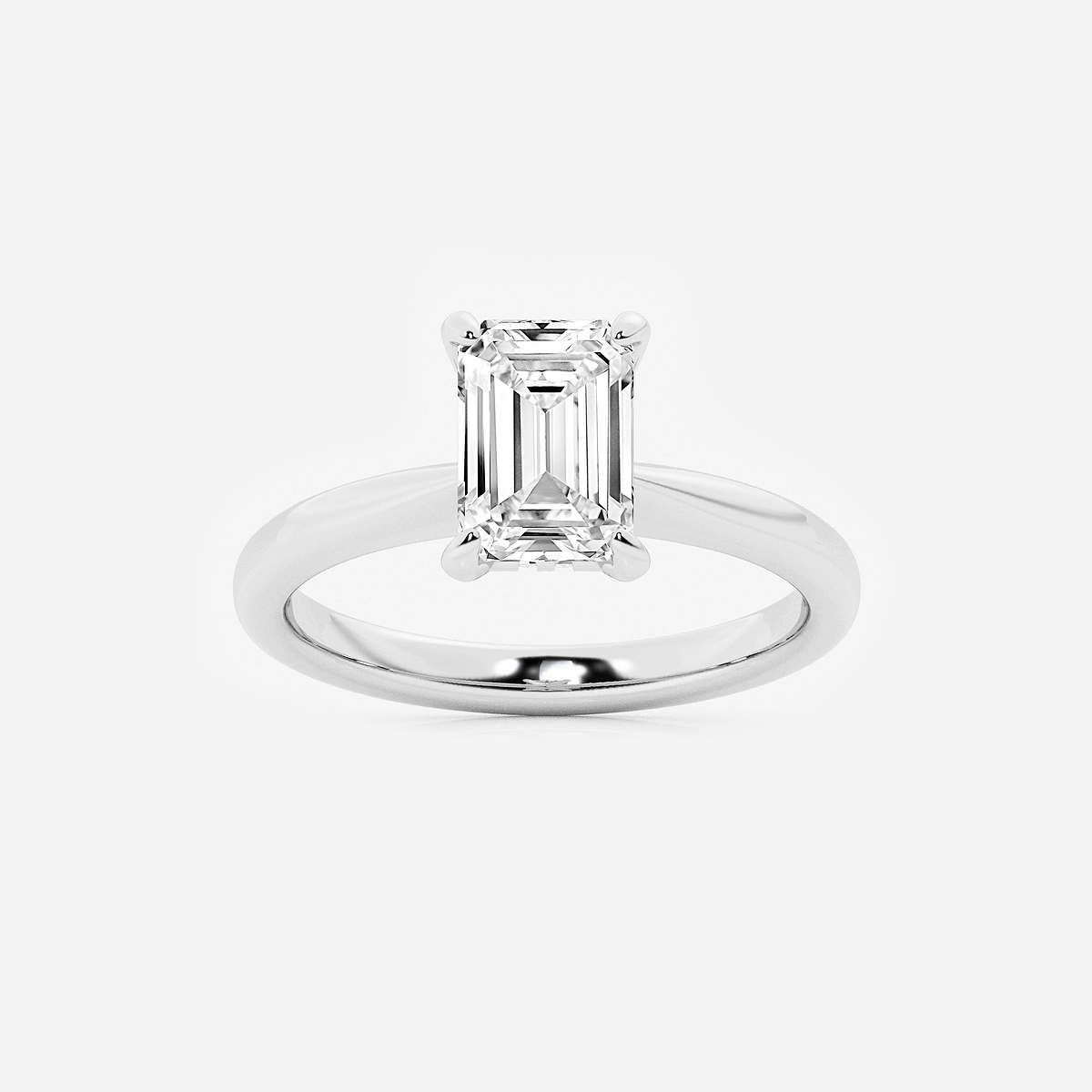 2 ctw Emerald Lab Grown Diamond Hidden Halo Engagement Ring
