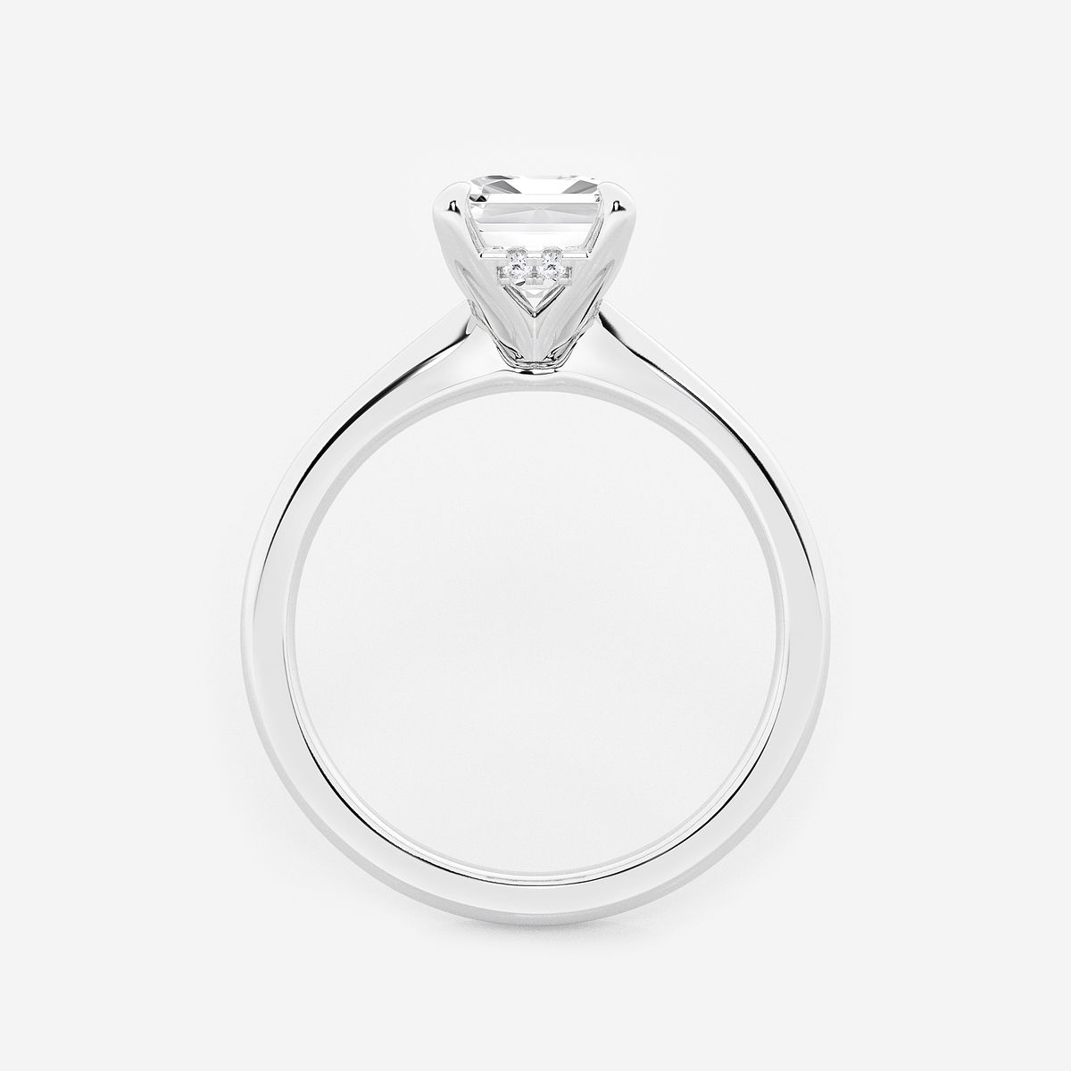 Additional Image 1 for  2 ctw Emerald Lab Grown Diamond Hidden Halo Engagement Ring