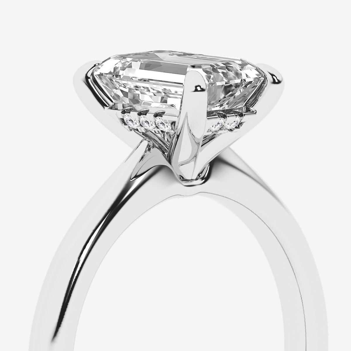 Additional Image 2 for  2 ctw Emerald Lab Grown Diamond Hidden Halo Engagement Ring