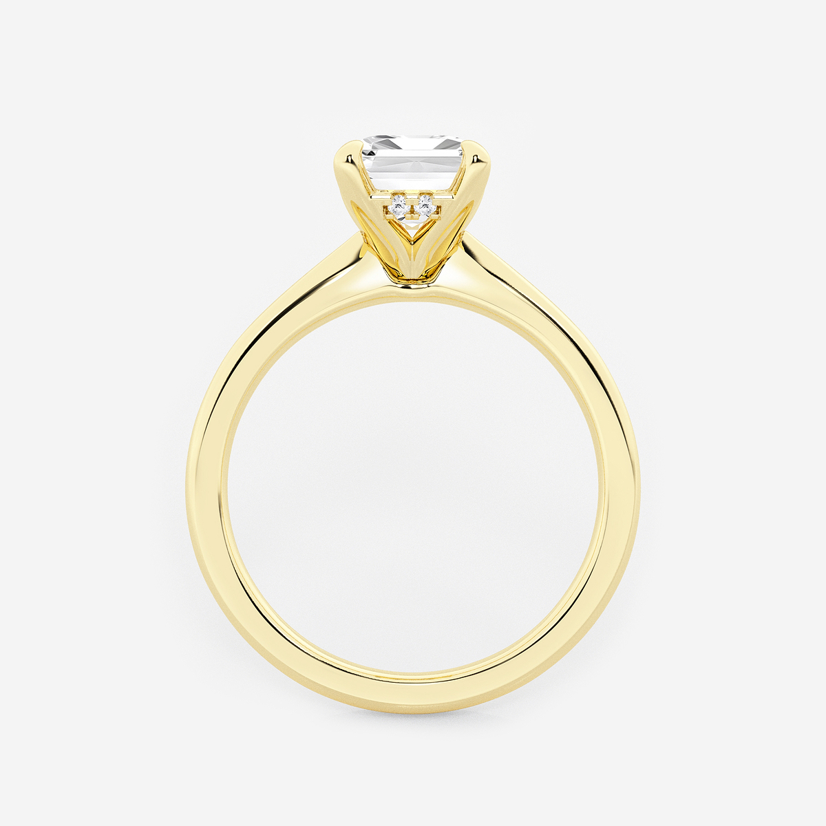 Additional Image 1 for  2 ctw Emerald Lab Grown Diamond Hidden Halo Engagement Ring