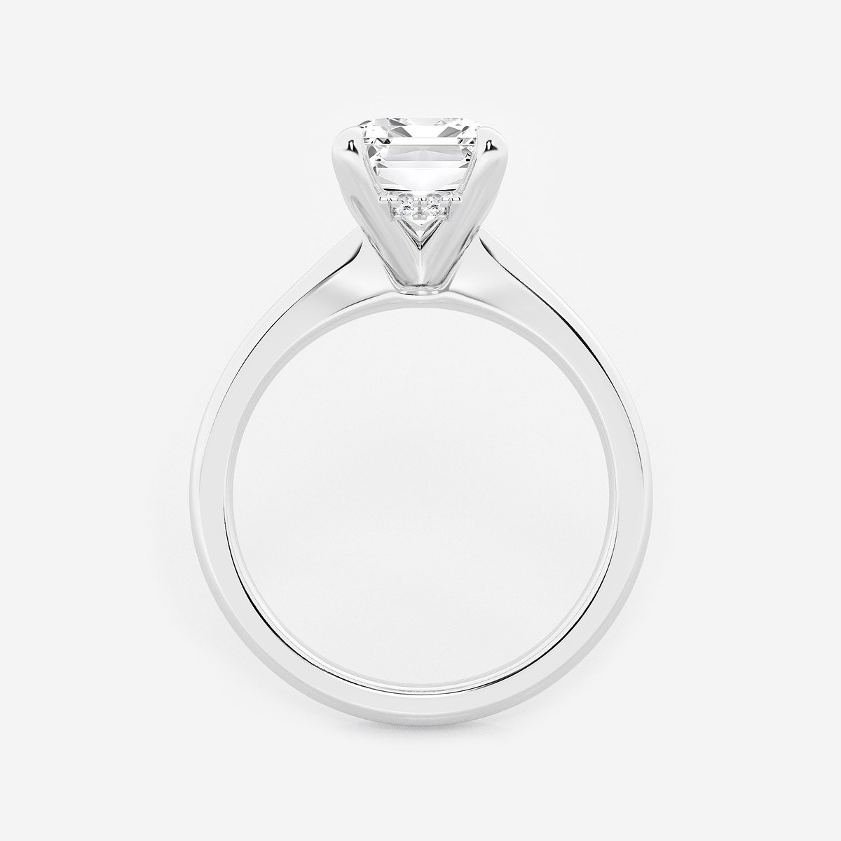Additional Image 1 for  3 ctw Emerald Lab Grown Diamond Hidden Halo Engagement Ring