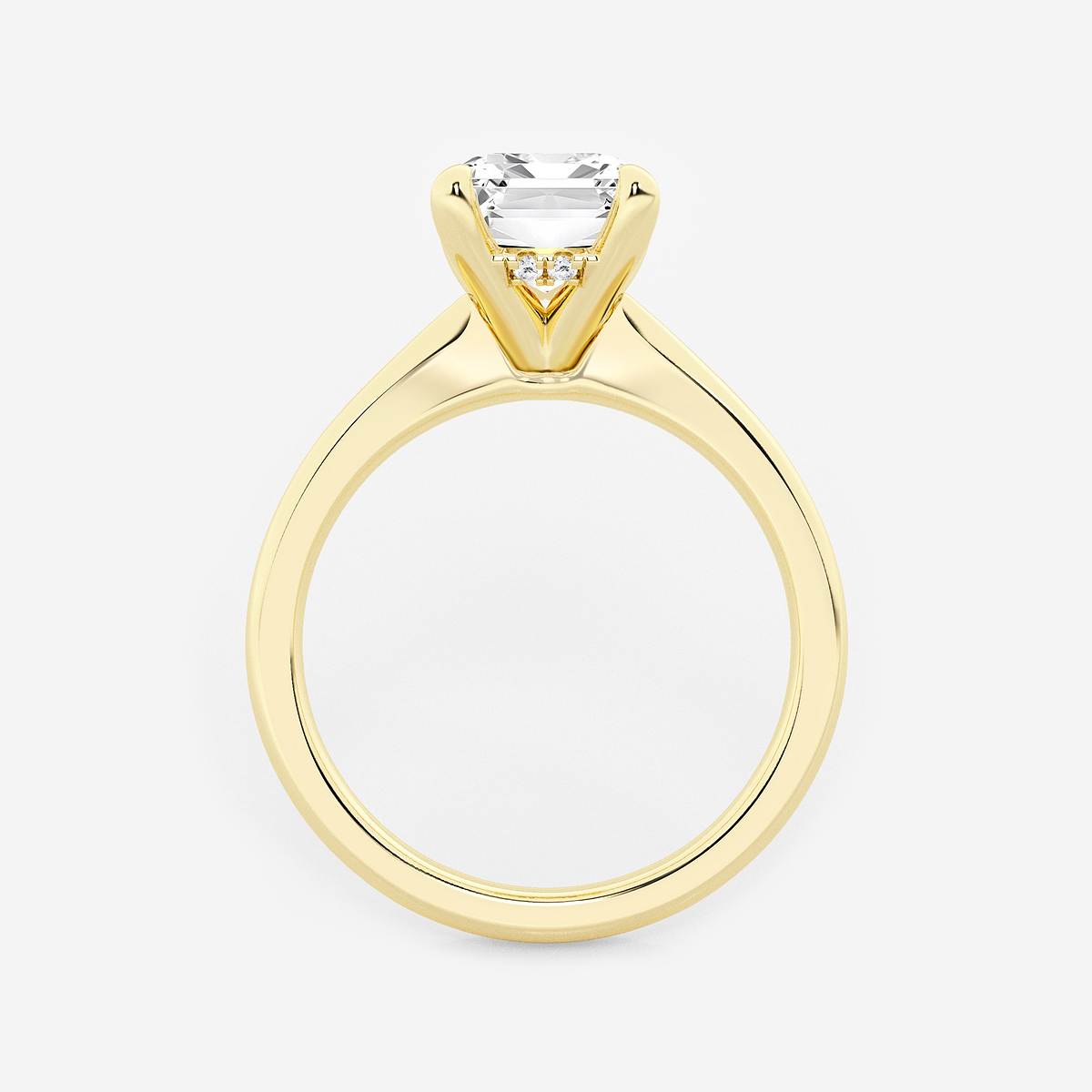 Additional Image 1 for  3 ctw Emerald Lab Grown Diamond Hidden Halo Engagement Ring