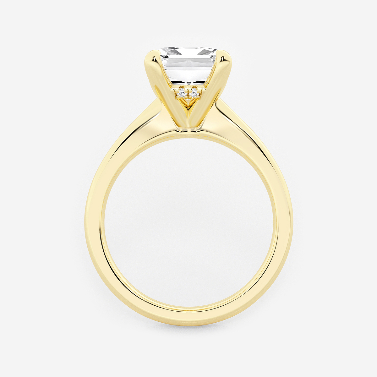 Additional Image 1 for  4 ctw Emerald Lab Grown Diamond Hidden Halo Engagement Ring