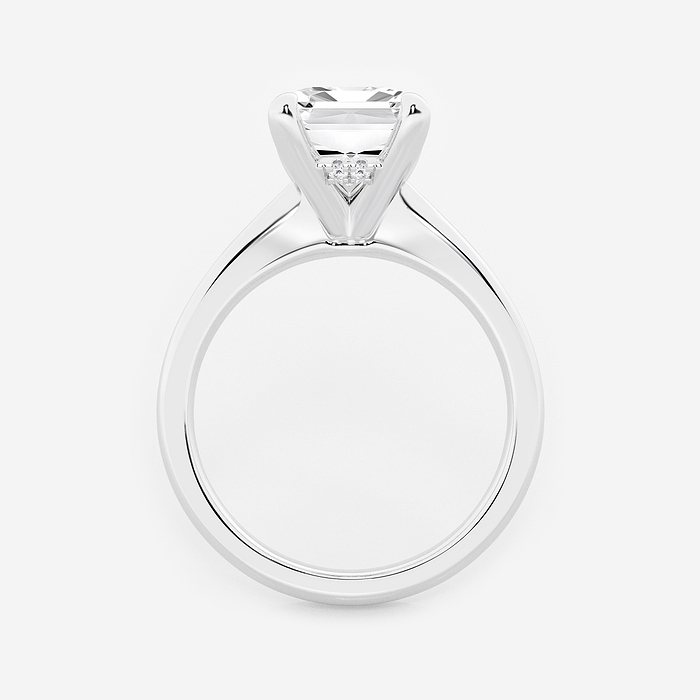 Briel - 4 ctw Emerald Lab Grown Diamond Hidden Halo Engagement Ring