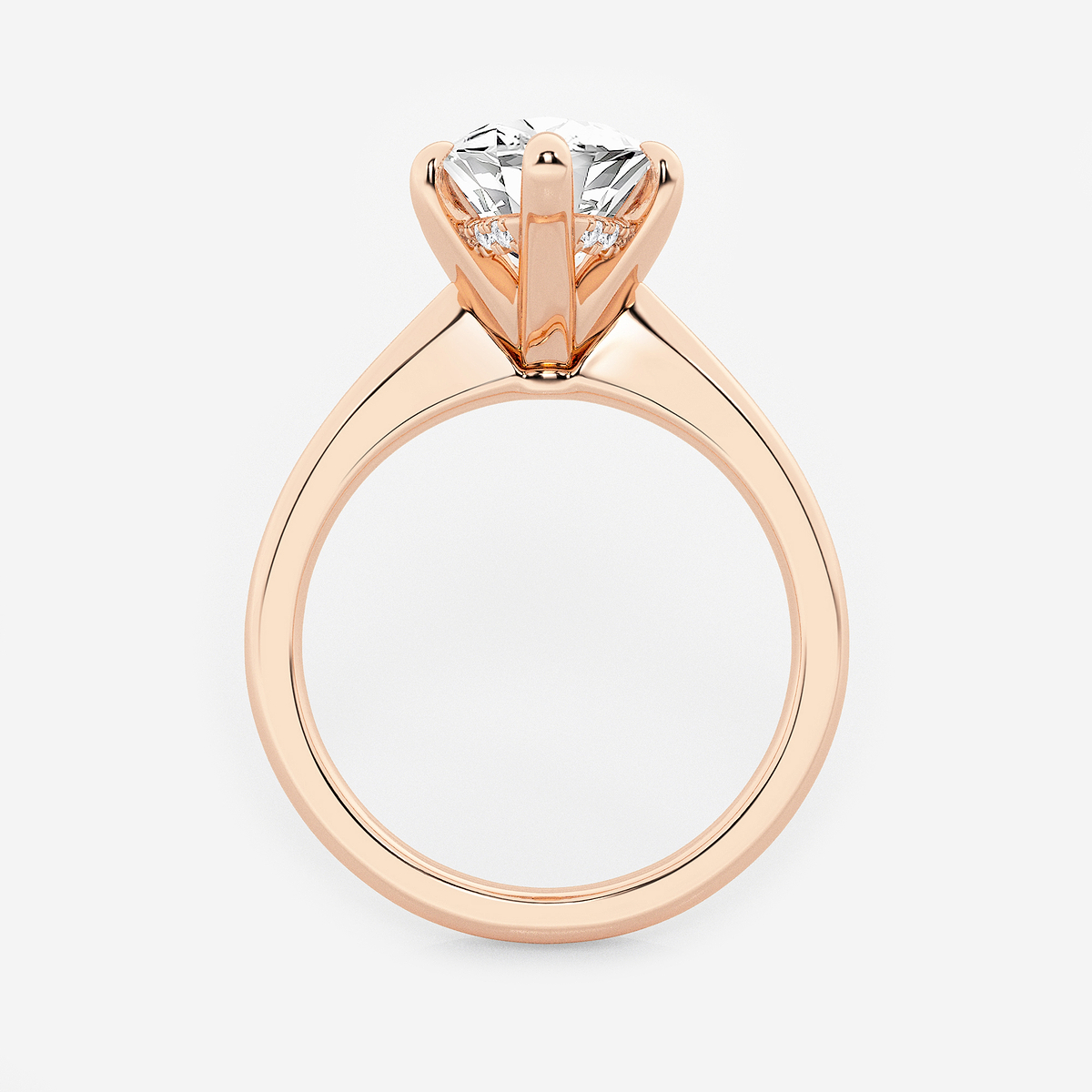 Additional Image 1 for  4 ctw Marquise Lab Grown Diamond Hidden Halo Engagement Ring