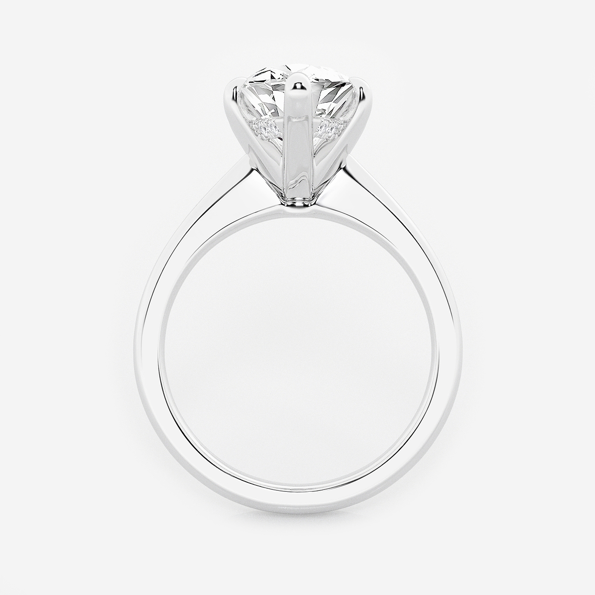 Additional Image 1 for  4 ctw Marquise Lab Grown Diamond Hidden Halo Engagement Ring