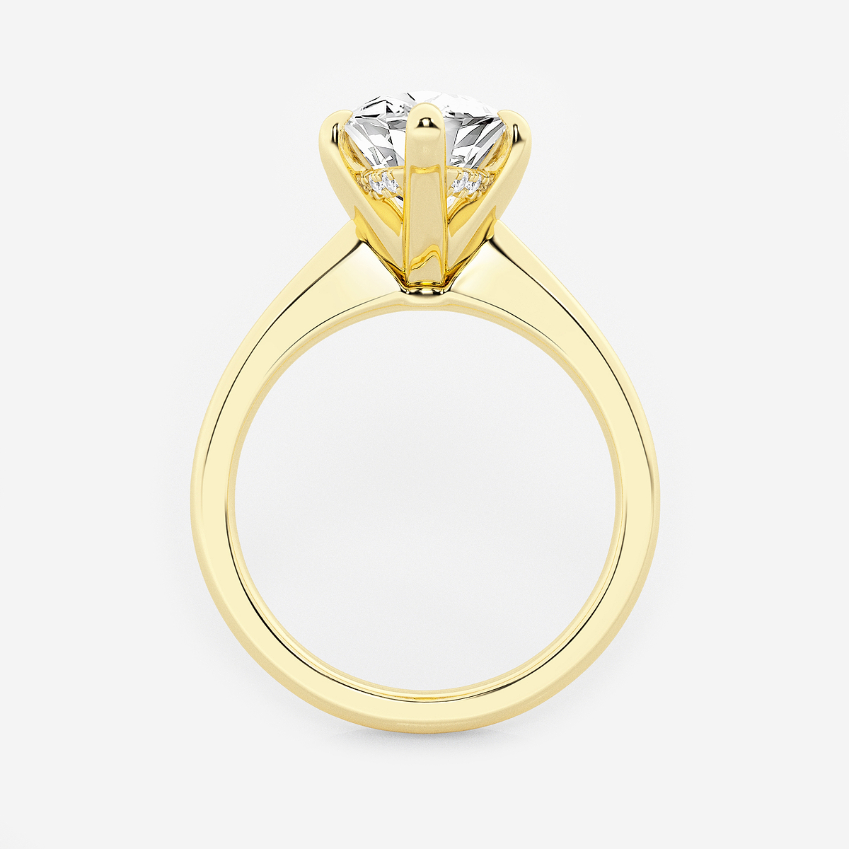 Additional Image 1 for  4 ctw Marquise Lab Grown Diamond Hidden Halo Engagement Ring