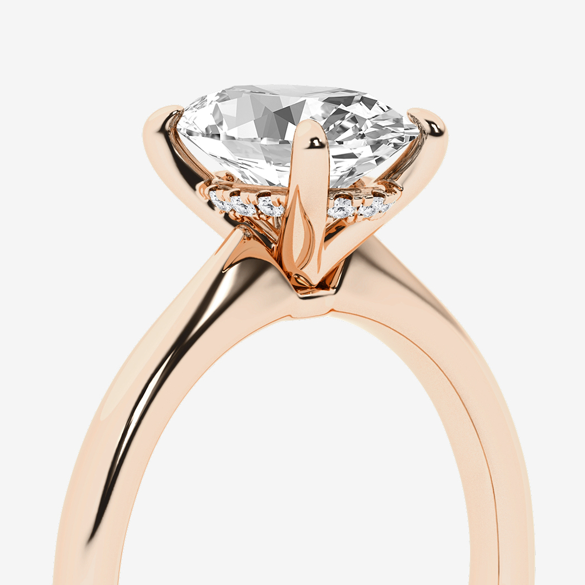 Additional Image 2 for  1 1/2 ctw Oval Lab Grown Diamond Hidden Halo Engagement Ring