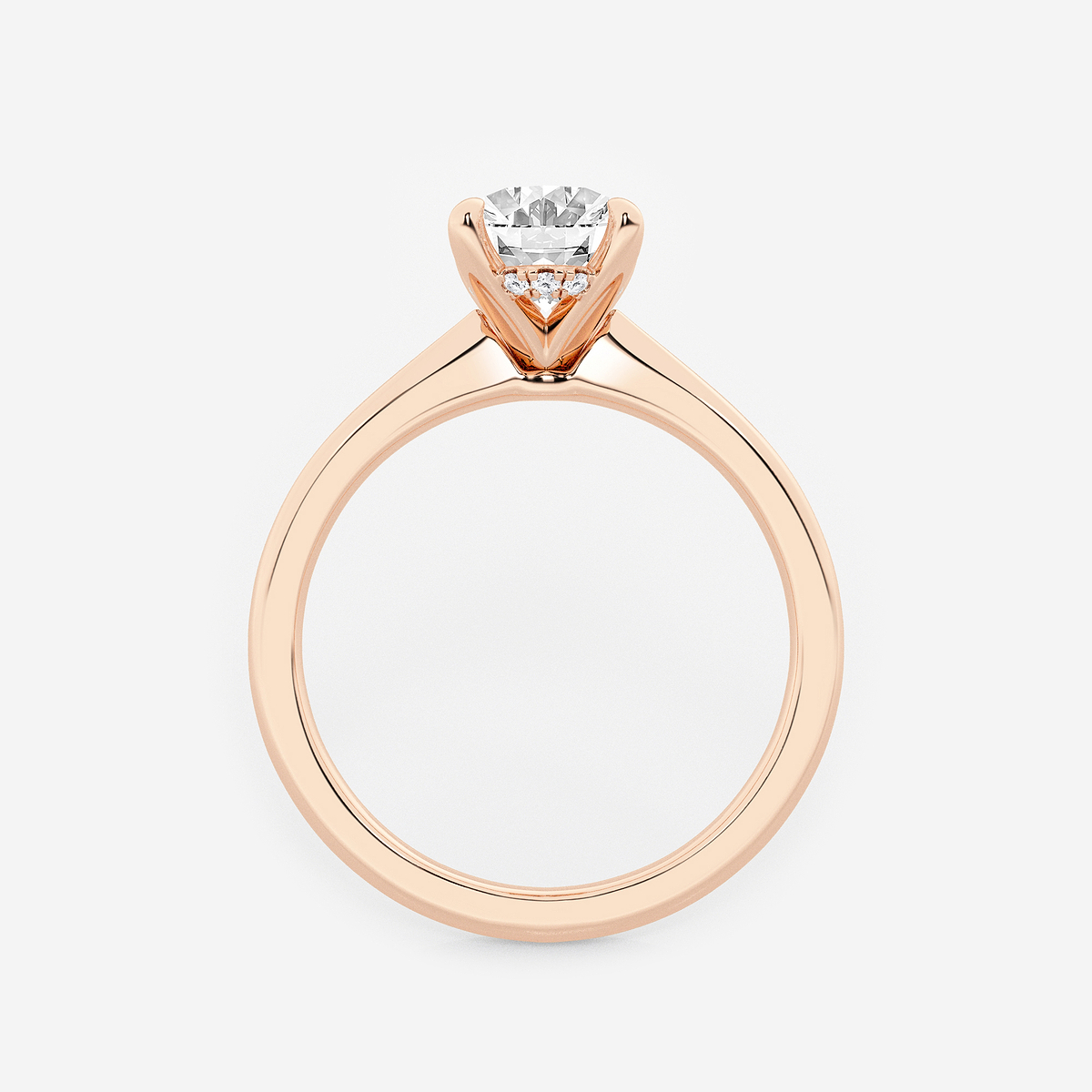 Additional Image 1 for  1 1/2 ctw Oval Lab Grown Diamond Hidden Halo Engagement Ring