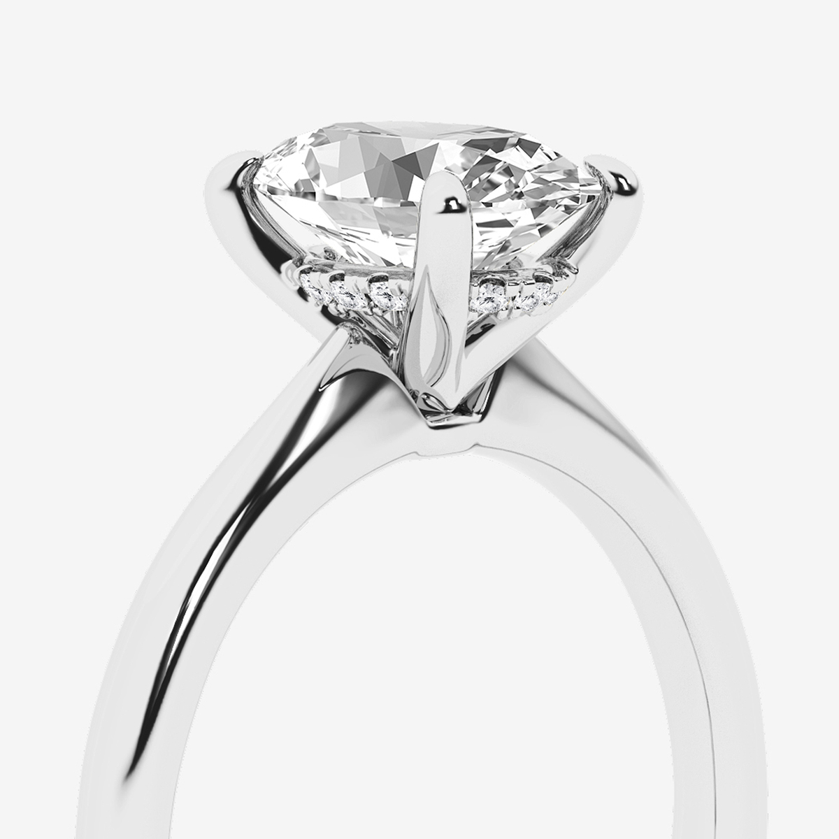 Additional Image 2 for  1 1/2 ctw Oval Lab Grown Diamond Hidden Halo Engagement Ring