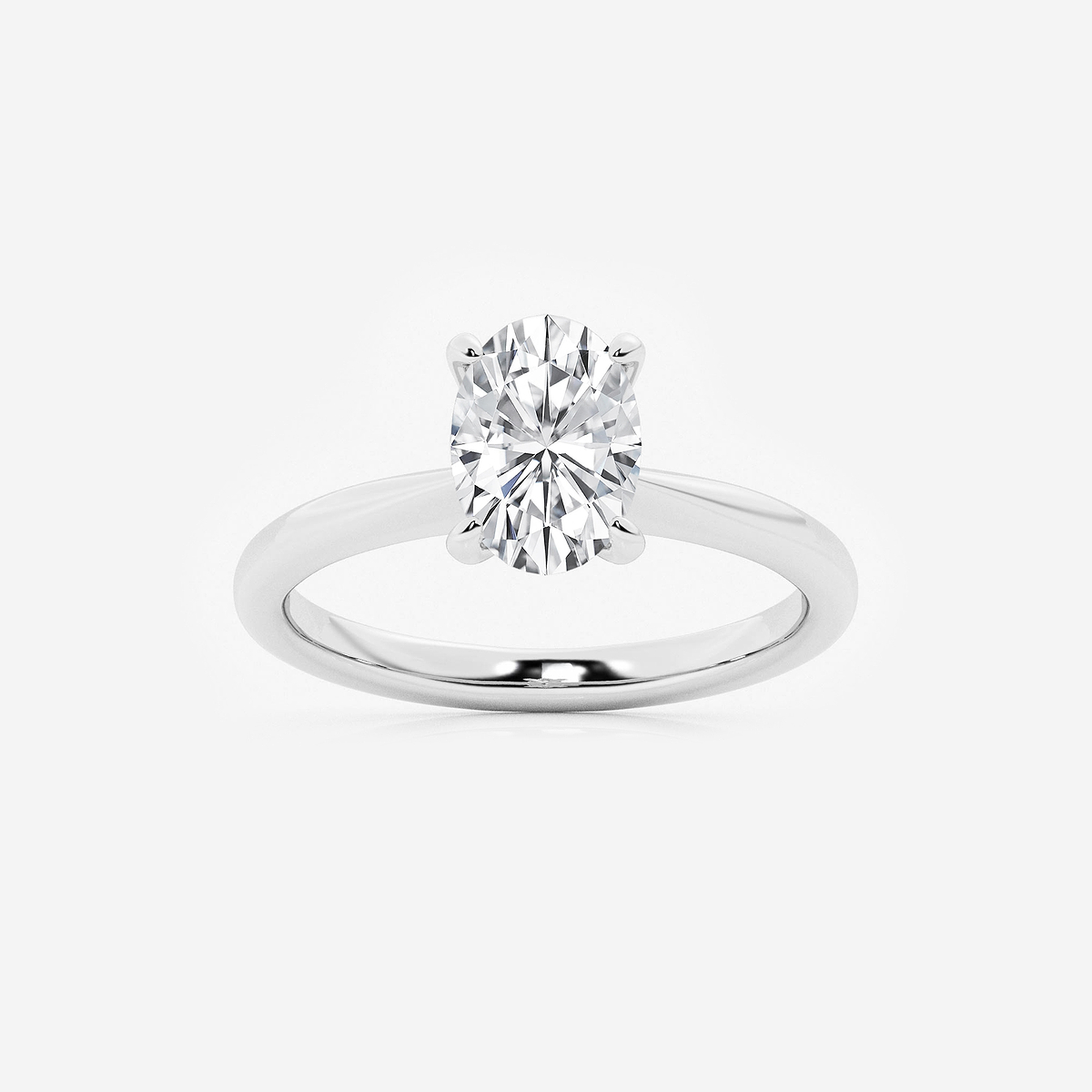 1 1/2 ctw Oval Lab Grown Diamond Hidden Halo Engagement Ring