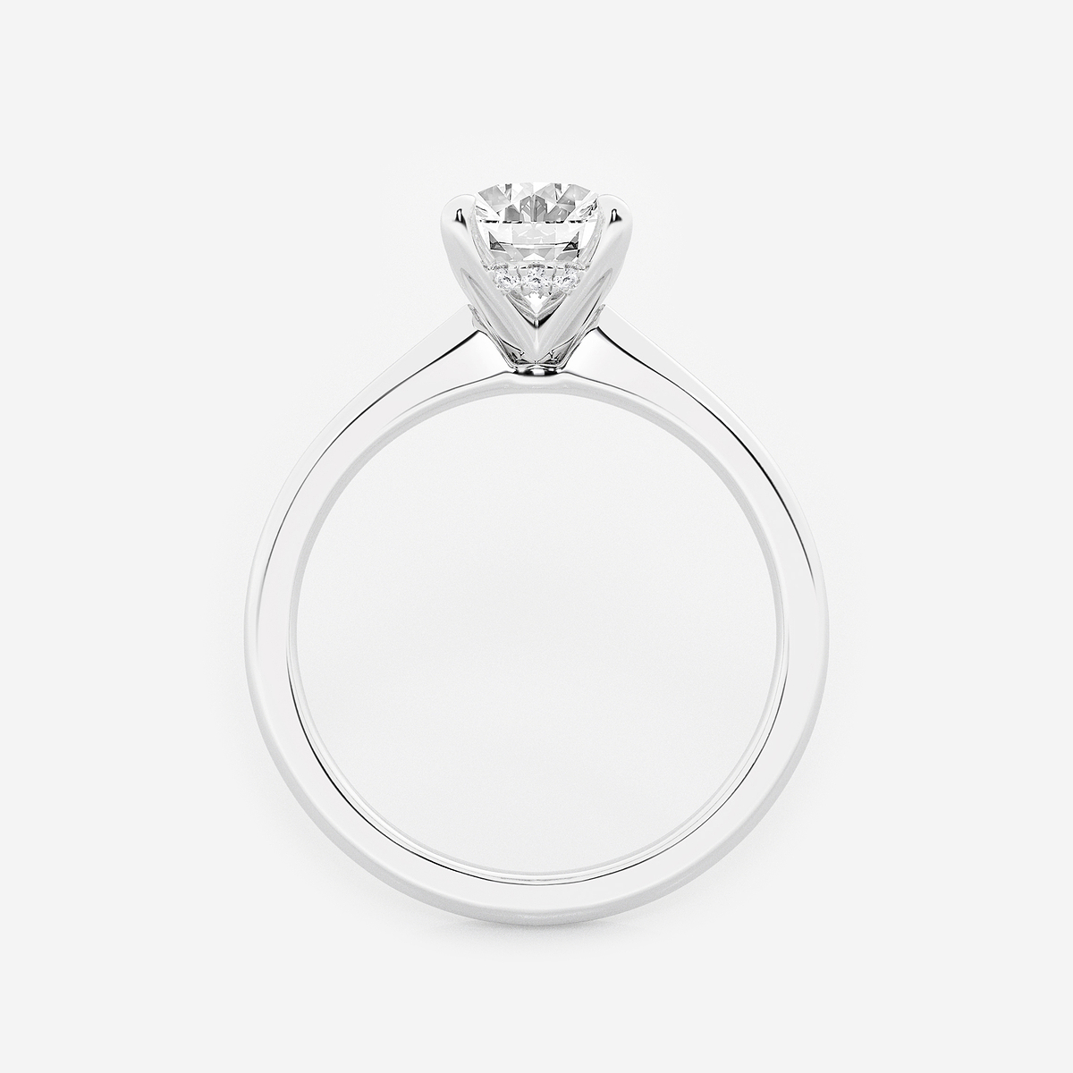 Additional Image 1 for  1 1/2 ctw Oval Lab Grown Diamond Hidden Halo Engagement Ring