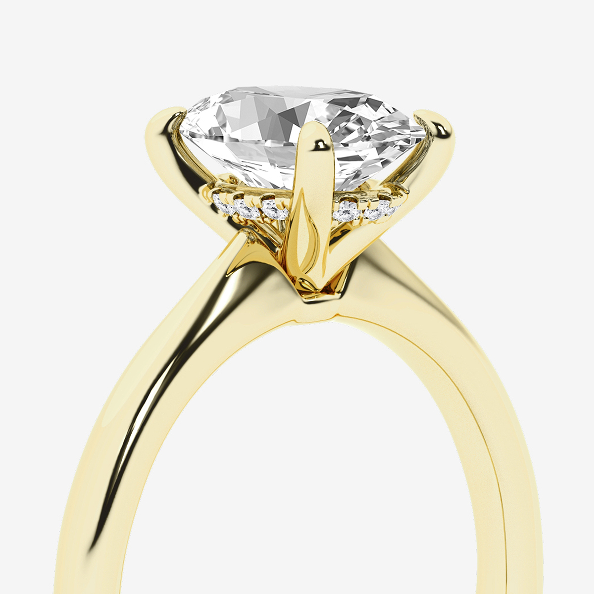 Additional Image 2 for  1 1/2 ctw Oval Lab Grown Diamond Hidden Halo Engagement Ring