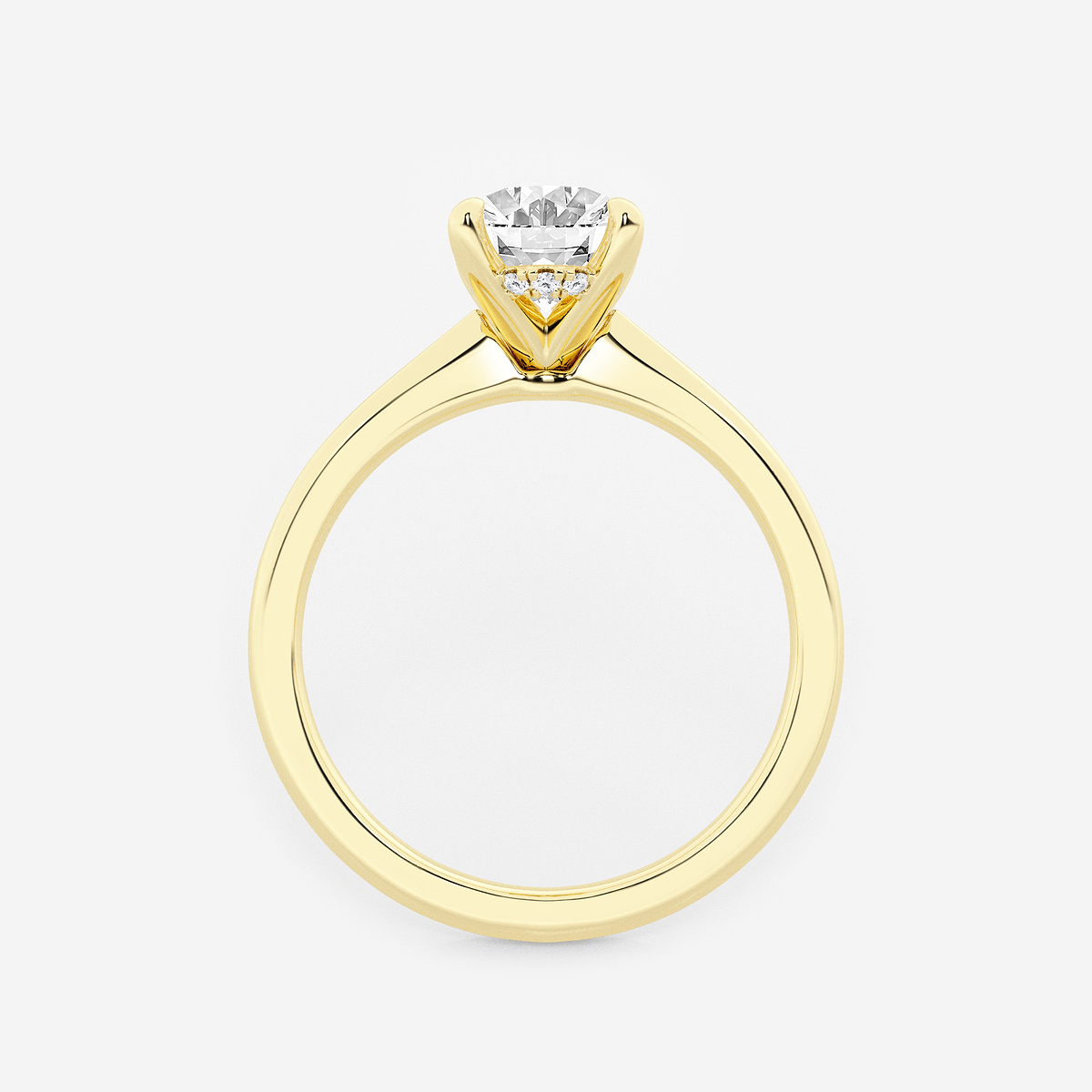 Additional Image 1 for  1 1/2 ctw Oval Lab Grown Diamond Hidden Halo Engagement Ring