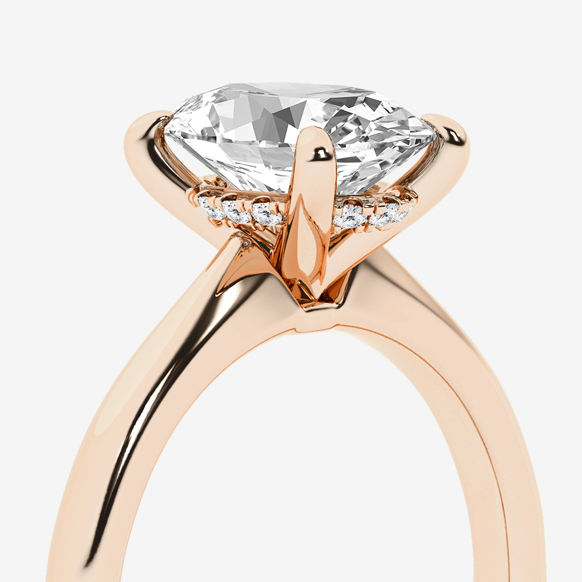 Additional Image 2 for  2 ctw Oval Lab Grown Diamond Hidden Halo Engagement Ring