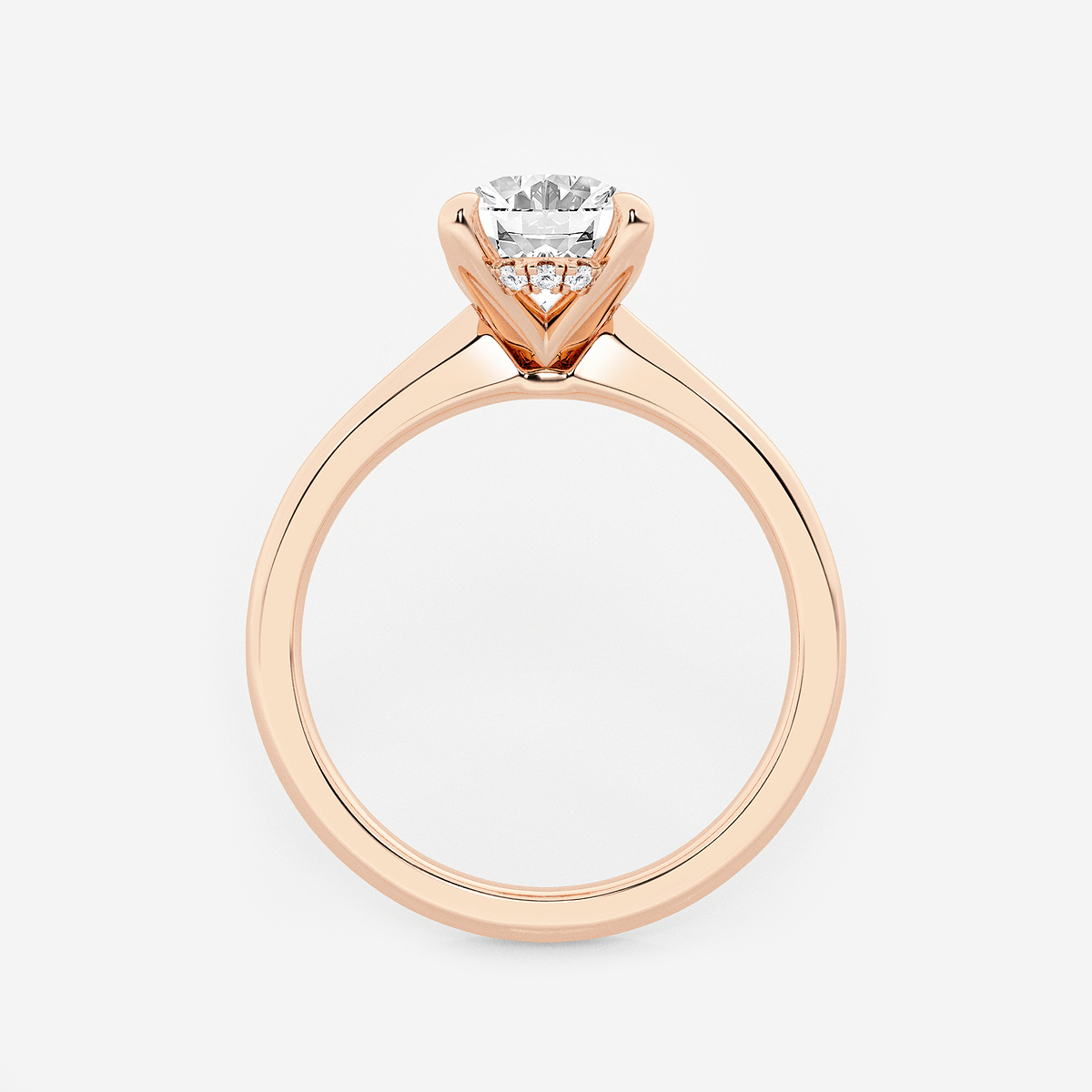 Additional Image 1 for  2 ctw Oval Lab Grown Diamond Hidden Halo Engagement Ring