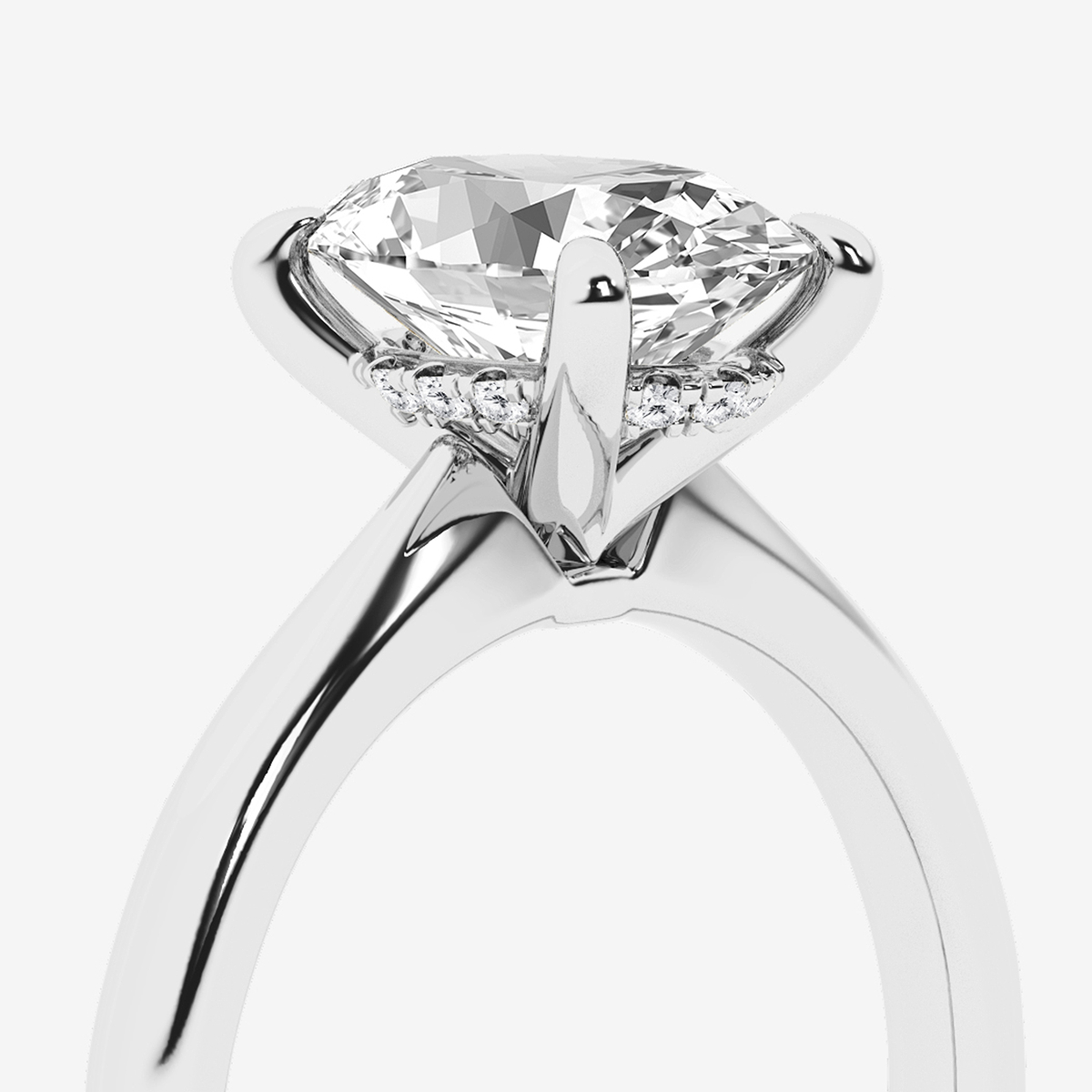 Additional Image 2 for  2 ctw Oval Lab Grown Diamond Hidden Halo Engagement Ring