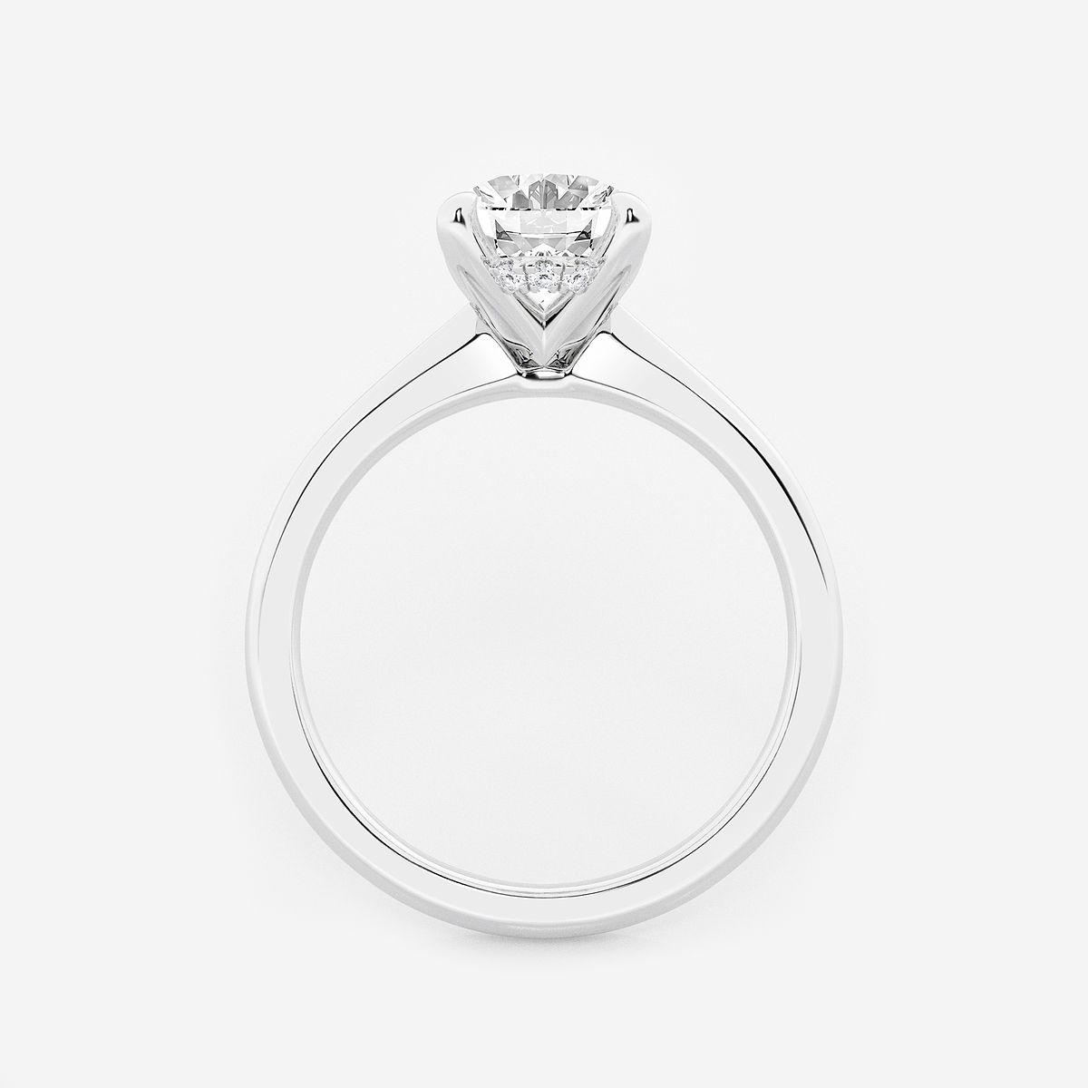Additional Image 1 for  2 ctw Oval Lab Grown Diamond Hidden Halo Engagement Ring