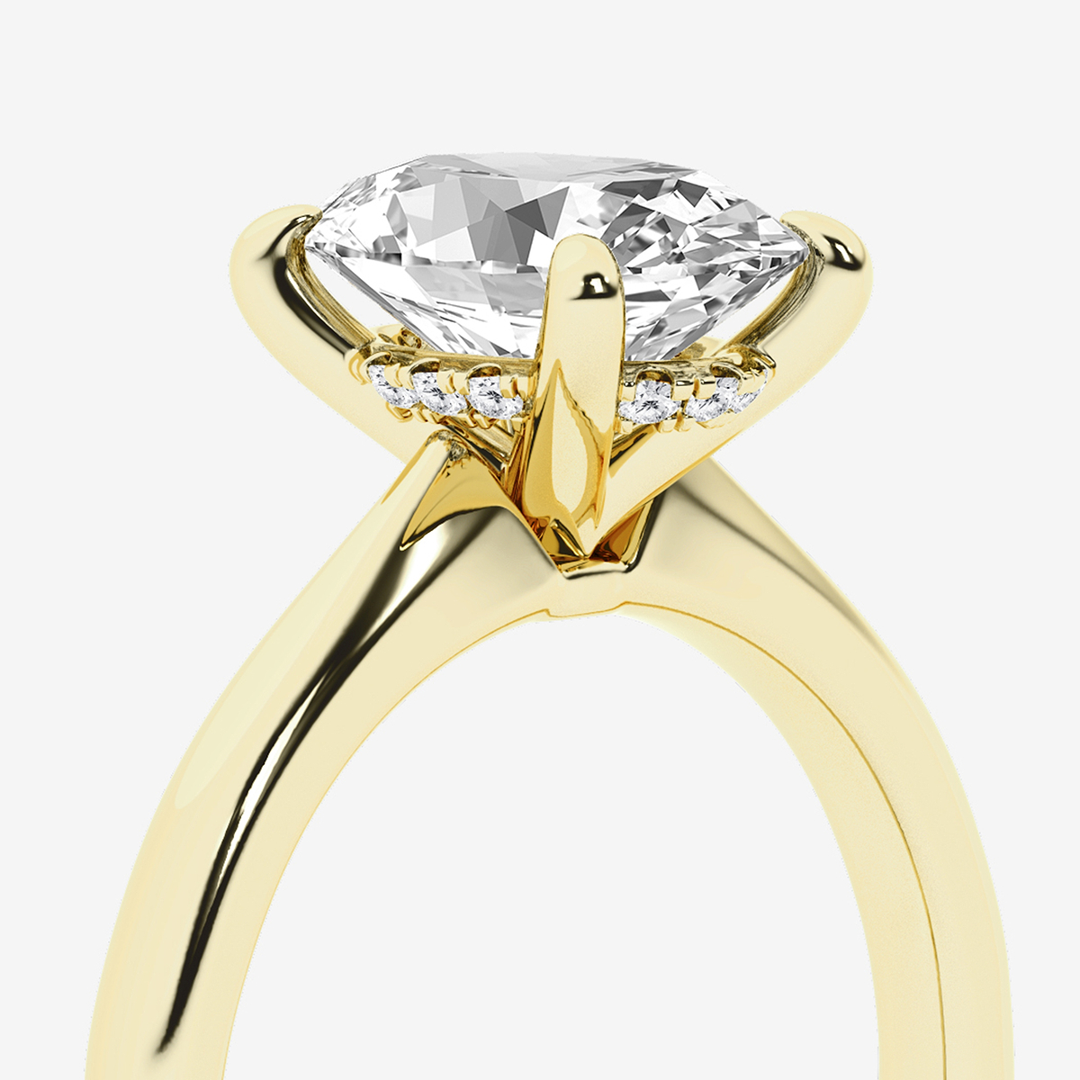 Additional Image 2 for  2 ctw Oval Lab Grown Diamond Hidden Halo Engagement Ring