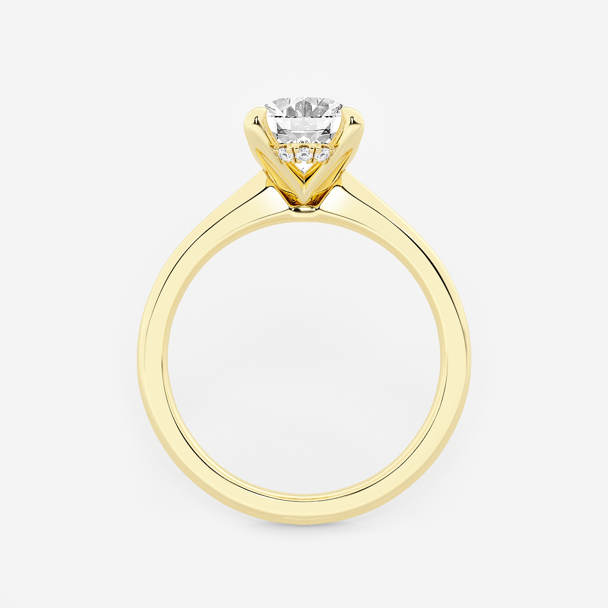 Additional Image 1 for  2 ctw Oval Lab Grown Diamond Hidden Halo Engagement Ring