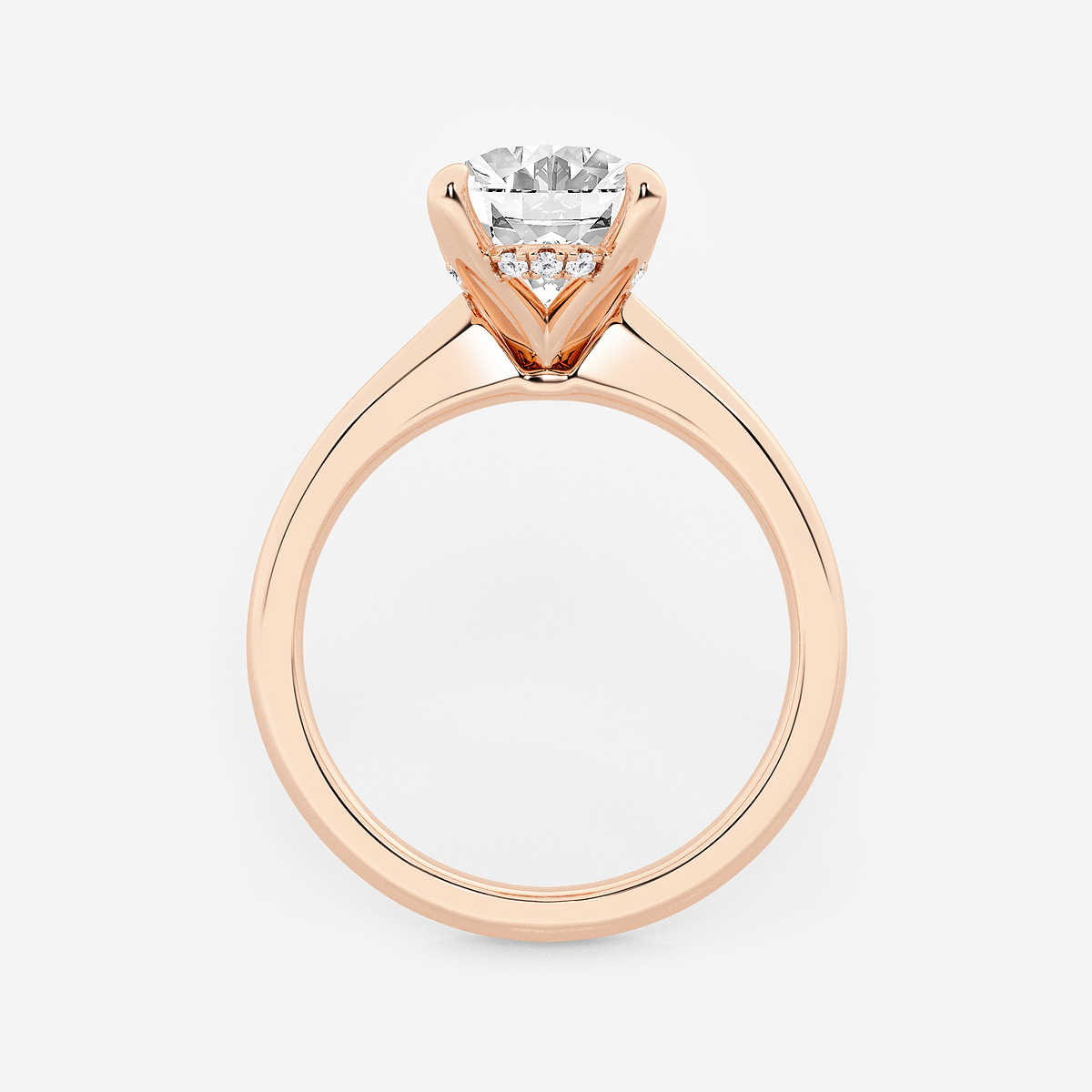 Additional Image 1 for  3 ctw Oval Lab Grown Diamond Hidden Halo Engagement Ring