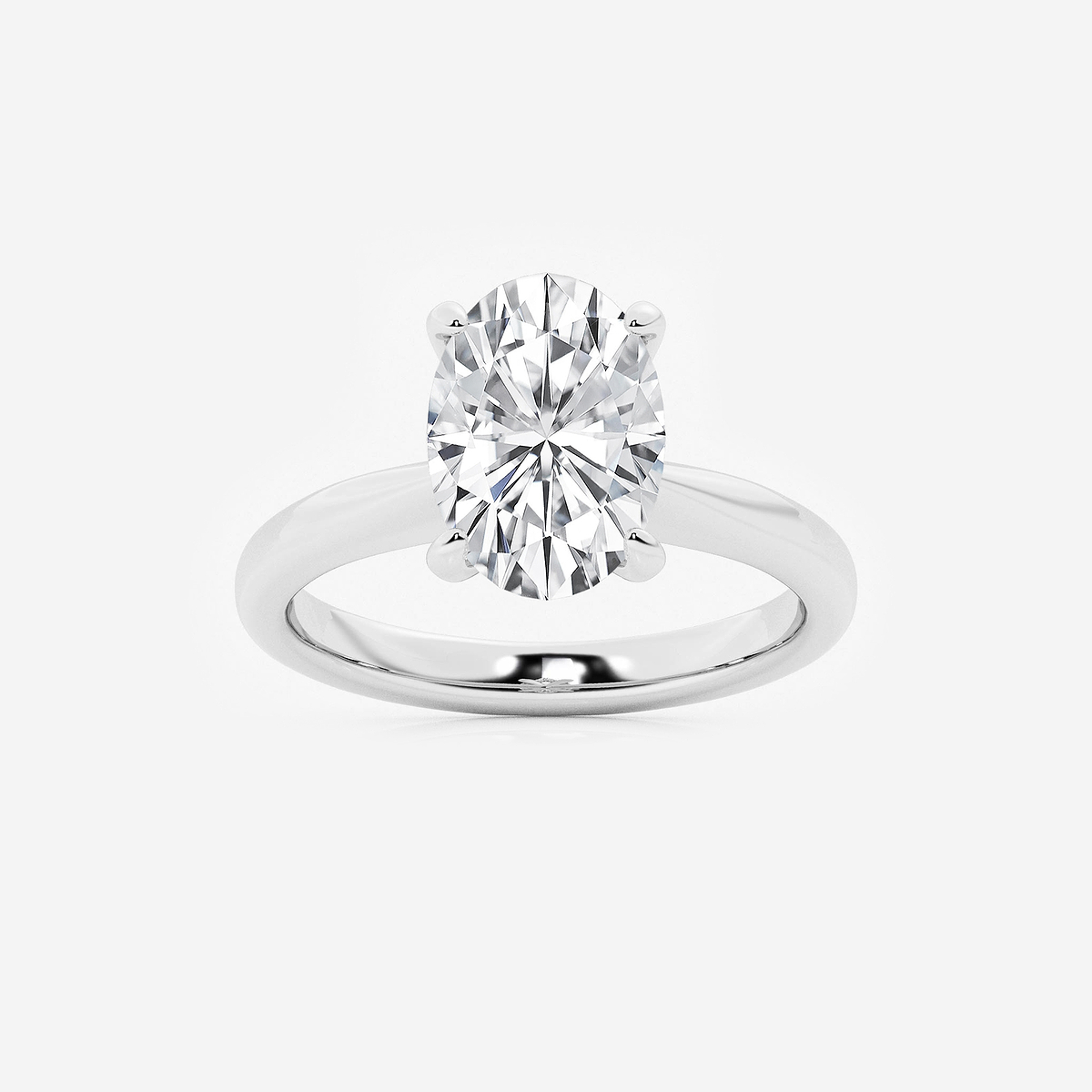 3 ctw Oval Lab Grown Diamond Hidden Halo Engagement Ring