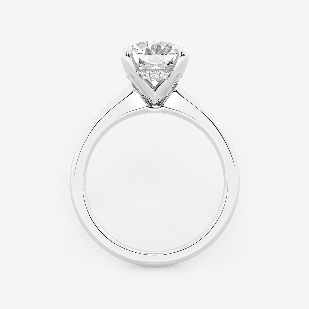 Additional Image 1 for  3 ctw Oval Lab Grown Diamond Hidden Halo Engagement Ring