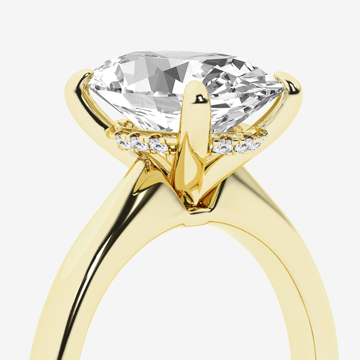 Additional Image 2 for  3 ctw Oval Lab Grown Diamond Hidden Halo Engagement Ring