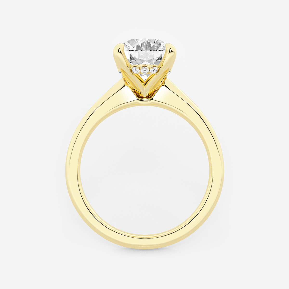 Additional Image 1 for  3 ctw Oval Lab Grown Diamond Hidden Halo Engagement Ring