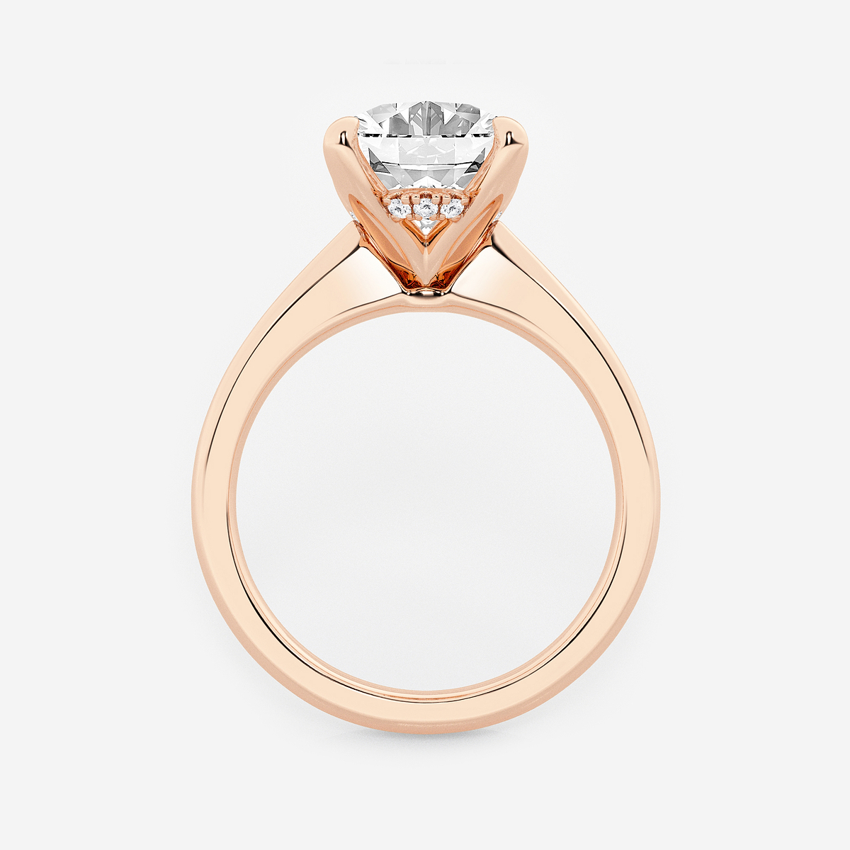 Additional Image 1 for  4 ctw Oval Lab Grown Diamond Hidden Halo Engagement Ring
