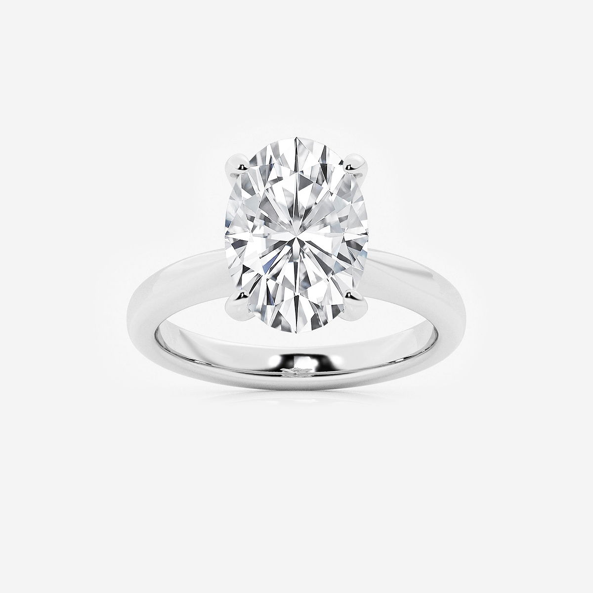4 ctw Oval Lab Grown Diamond Hidden Halo Engagement Ring