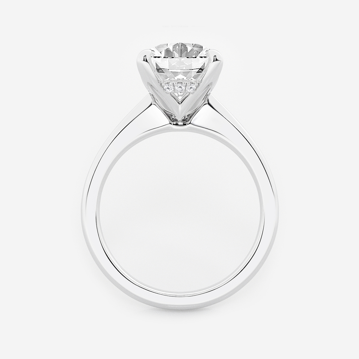 Additional Image 1 for  4 ctw Oval Lab Grown Diamond Hidden Halo Engagement Ring