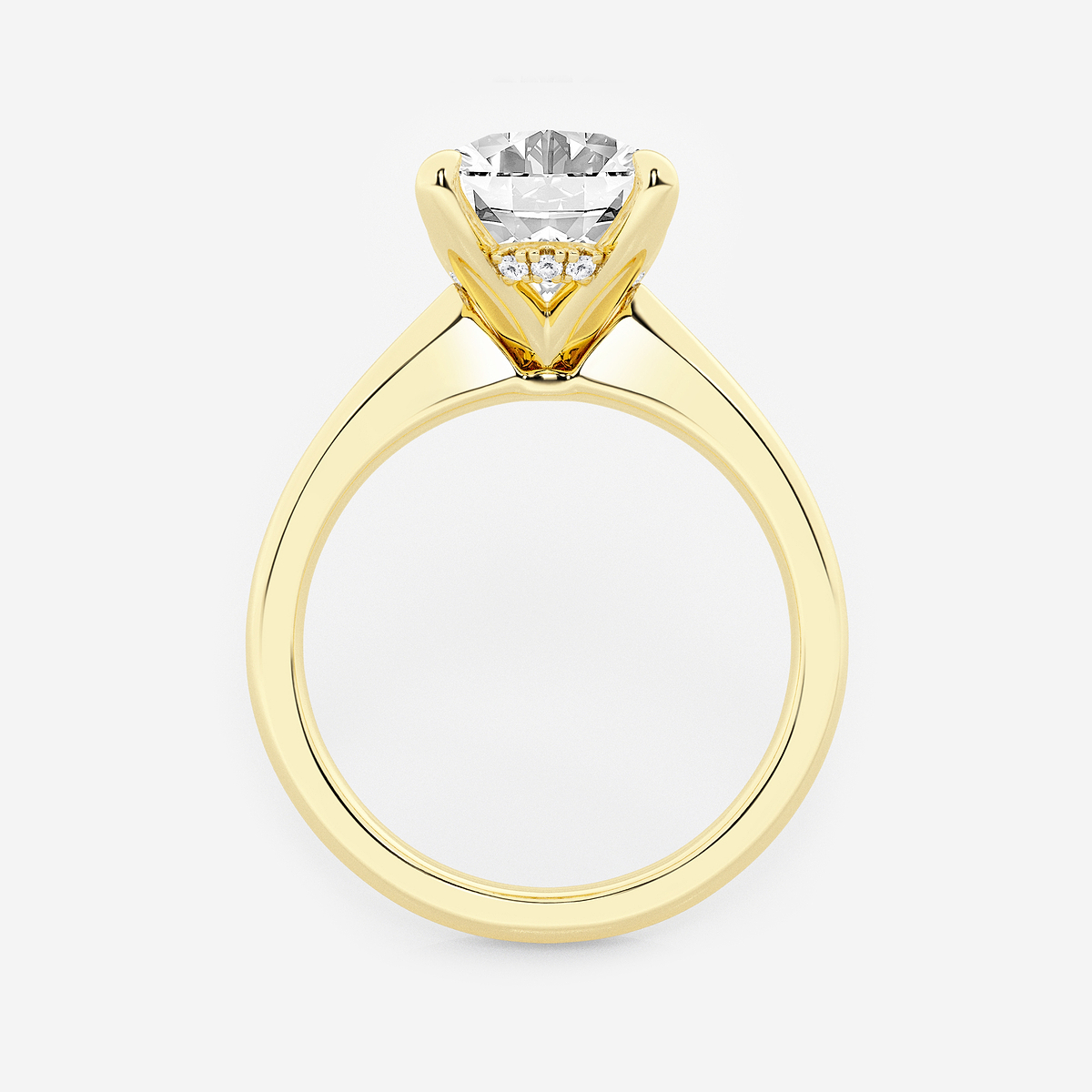 Additional Image 1 for  4 ctw Oval Lab Grown Diamond Hidden Halo Engagement Ring