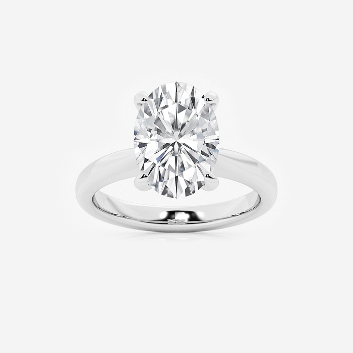 Briel - 4 ctw Oval Lab Grown Diamond Hidden Halo Engagement Ring