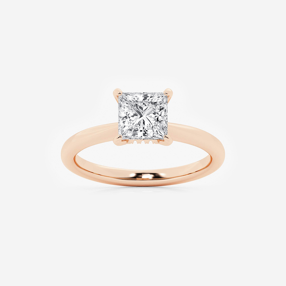 1 1/2 ctw Princess Lab Grown Diamond Hidden Halo Engagement Ring