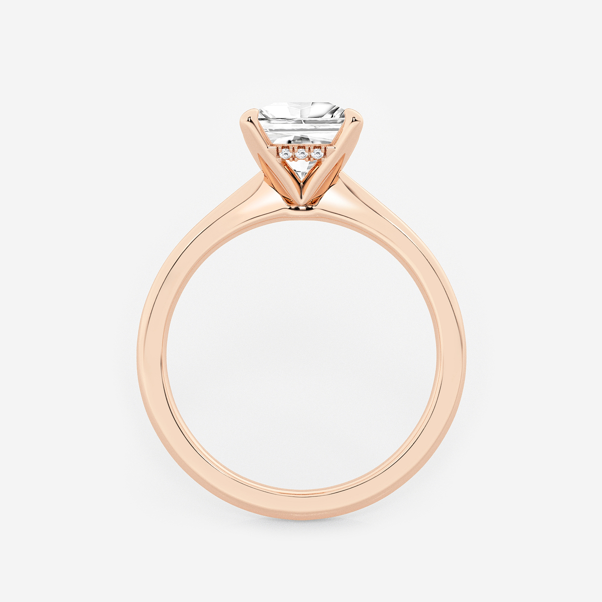 Additional Image 1 for  1 1/2 ctw Princess Lab Grown Diamond Hidden Halo Engagement Ring