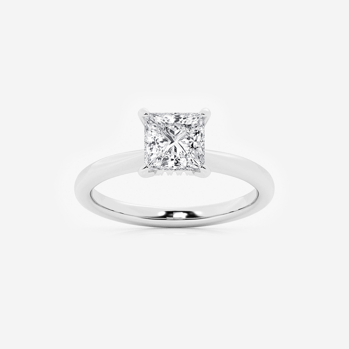 1 1/2 ctw Princess Lab Grown Diamond Hidden Halo Engagement Ring