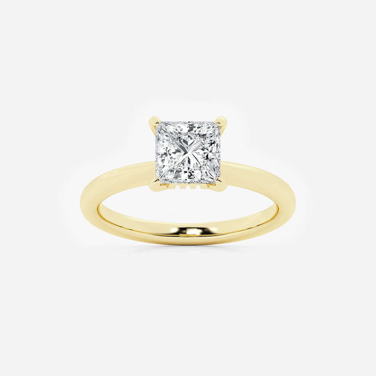 1 1/2 ctw Princess Lab Grown Diamond Hidden Halo Engagement Ring
