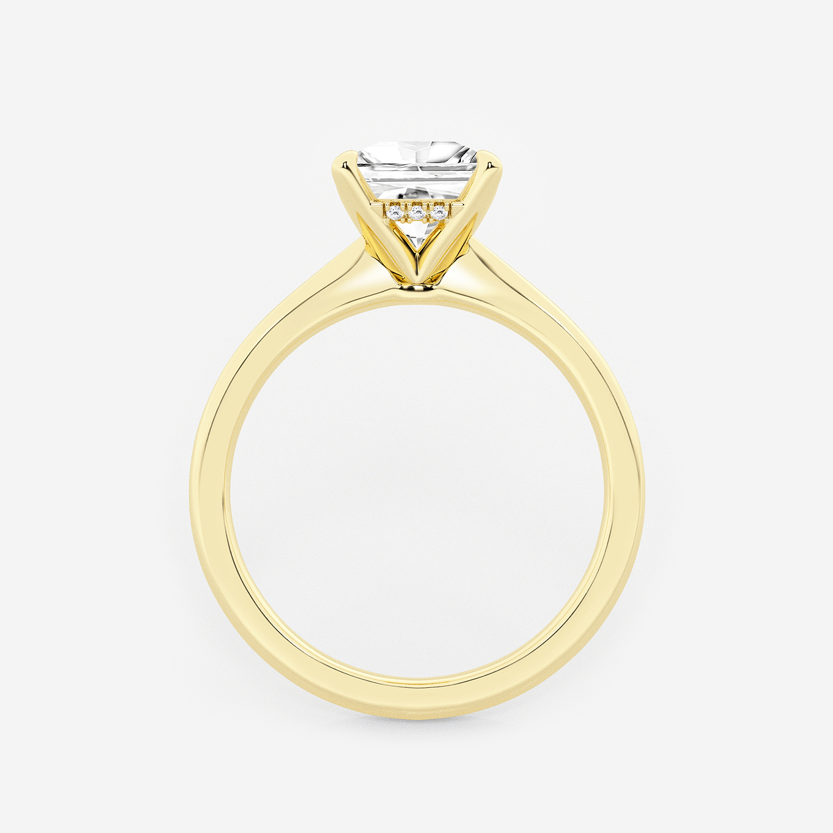 Additional Image 1 for  1 1/2 ctw Princess Lab Grown Diamond Hidden Halo Engagement Ring
