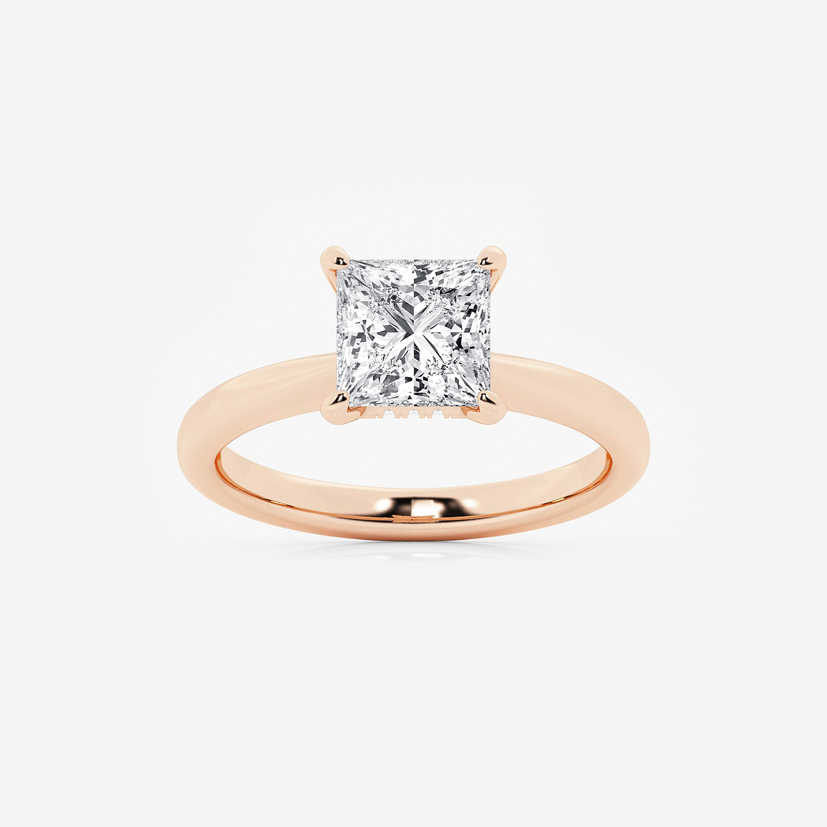 2 ctw Princess Lab Grown Diamond Hidden Halo Engagement Ring