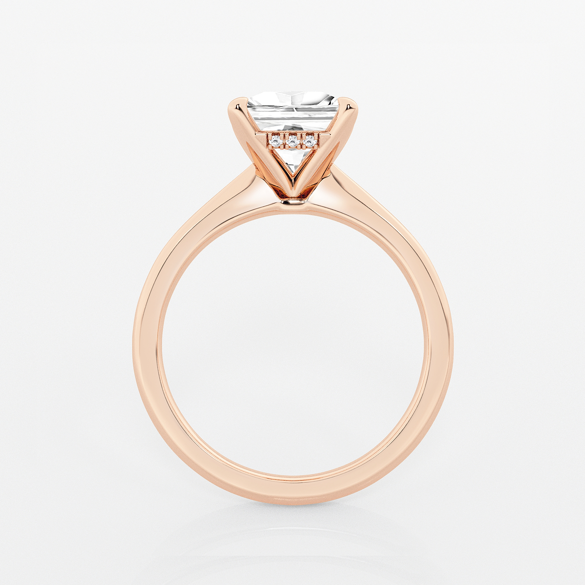 Additional Image 1 for  2 ctw Princess Lab Grown Diamond Hidden Halo Engagement Ring