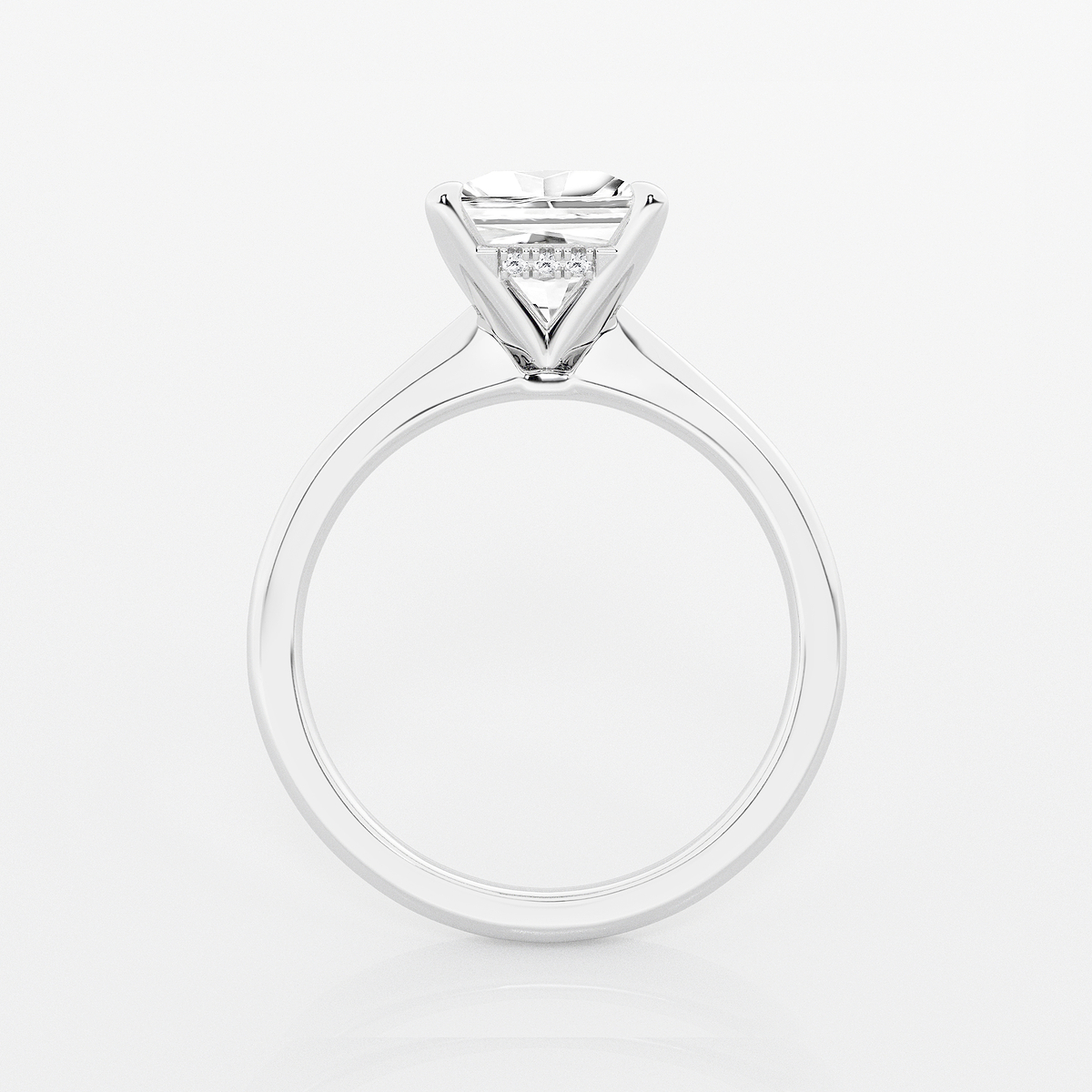 Additional Image 1 for  2 ctw Princess Lab Grown Diamond Hidden Halo Engagement Ring