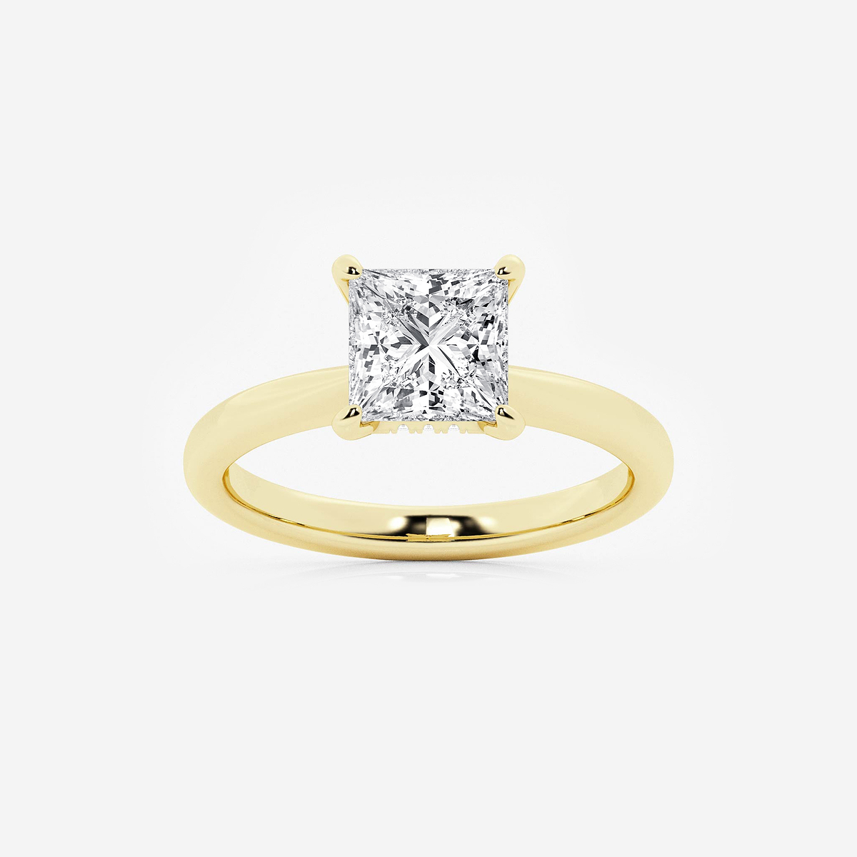 2 ctw Princess Lab Grown Diamond Hidden Halo Engagement Ring