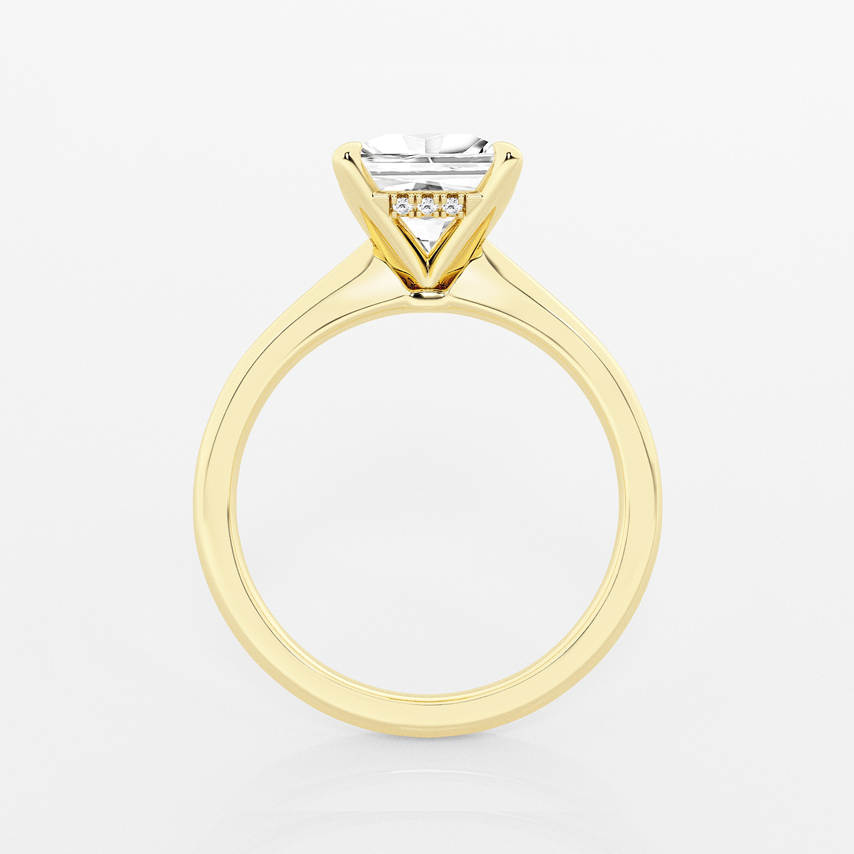Additional Image 1 for  2 ctw Princess Lab Grown Diamond Hidden Halo Engagement Ring
